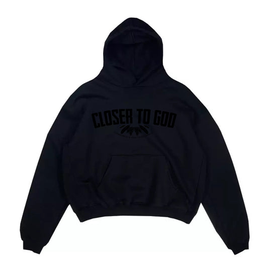 Closer To God Hoodie "Cleanliness is Next to Godliness"  (Black)